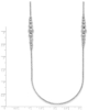 Sterling Silver Rhodium-plated Polished Hammered Bead Necklace - 5