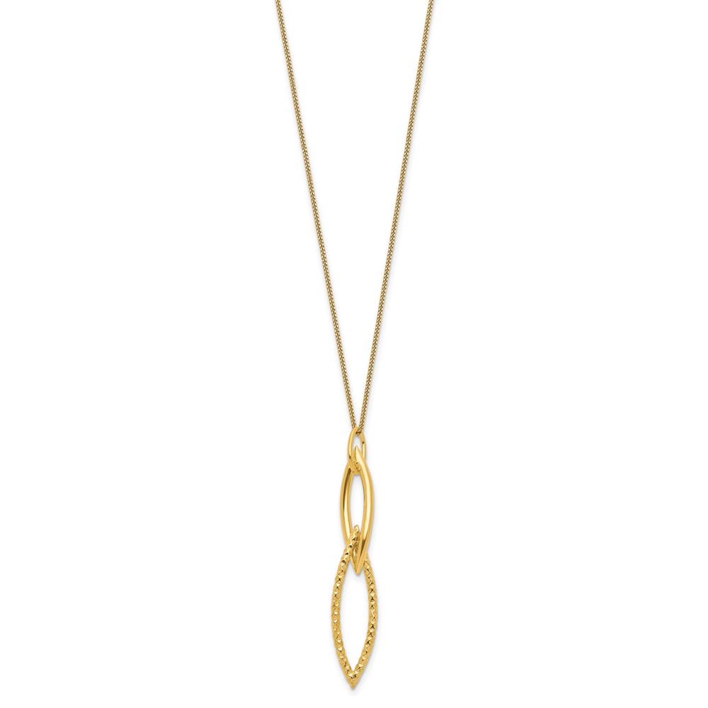 Sterling Silver Gold-plated Dia Cut with 1.5in ext. Necklace - 2