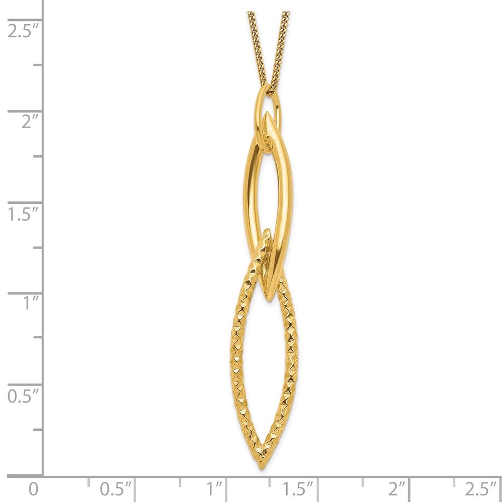 Sterling Silver Gold-plated Dia Cut with 1.5in ext. Necklace - 3