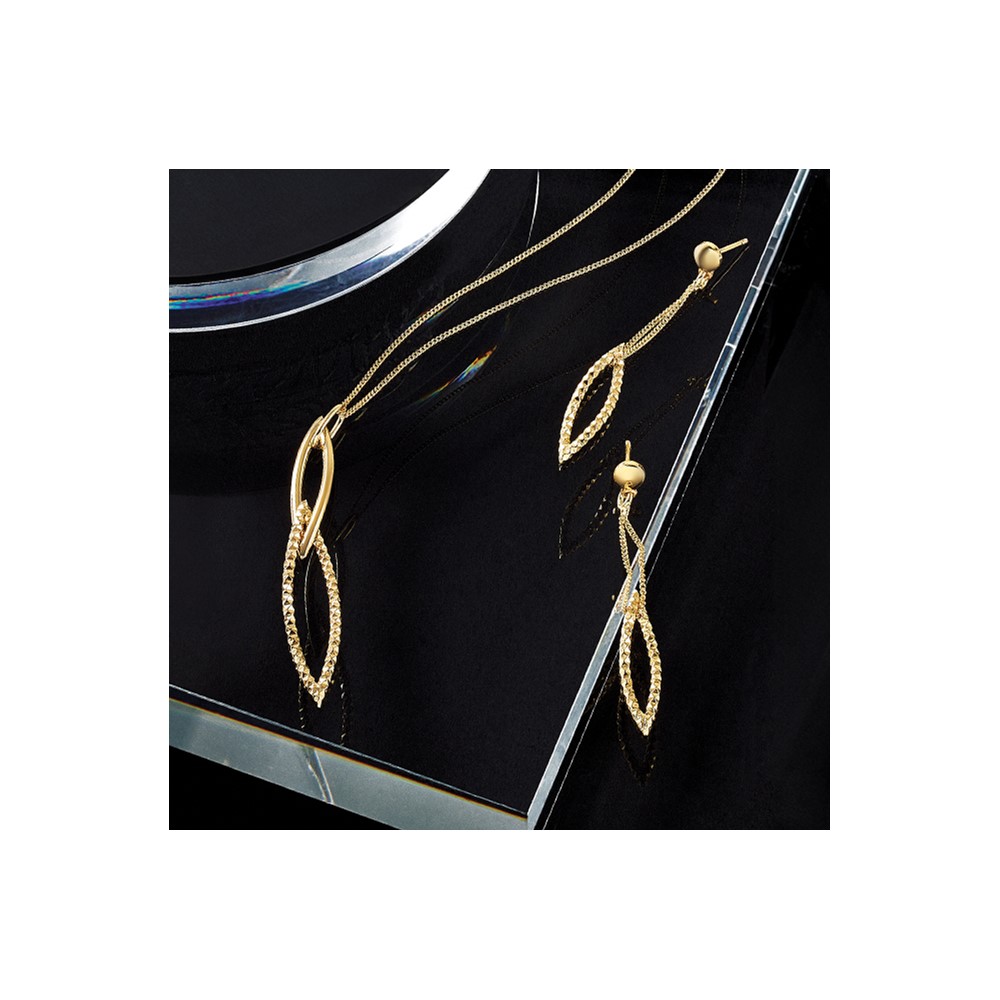 Sterling Silver Gold-plated Dia Cut with 1.5in ext. Necklace - 4