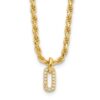 Sterling Silver Gold-plt Polished CZ Pendant w/1.5in ext. Necklace - 0 Sterling Silver Gold-plt Polished CZ Pendant w/1.5in ext. Necklace - 0