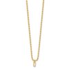 Sterling Silver Gold-plt Polished CZ Pendant w/1.5in ext. Necklace - 1 Sterling Silver Gold-plt Polished CZ Pendant w/1.5in ext. Necklace - 1
