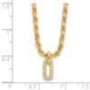 Sterling Silver Gold-plt Polished CZ Pendant w/1.5in ext. Necklace - 3 Sterling Silver Gold-plt Polished CZ Pendant w/1.5in ext. Necklace - 3