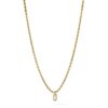 Sterling Silver Gold-plt Polished CZ Pendant w/1.5in ext. Necklace - 4 Sterling Silver Gold-plt Polished CZ Pendant w/1.5in ext. Necklace - 4