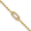 Sterling Silver Gold-plated Polished CZ with 1.5in ext. Bracelet - 0