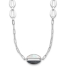 Sterling Silver Rhodium-plated Black and White MOP Necklace - 0