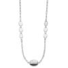 Sterling Silver Rhodium-plated Black and White MOP Necklace - 1