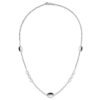 Sterling Silver Rhodium-plated Black and White MOP Necklace - 3