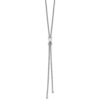 SS Rhodium-plated Polished X Lariat w/ 2in Ext. Necklace - 1