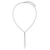 SS Rhodium-plated Polished X Lariat w/ 2in Ext. Necklace - 3