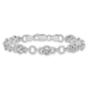 Sterling Silver Rhodium-plated Polished/Textured Bracelet - 2 Sterling Silver Rhodium-plated Polished/Textured Bracelet - 2