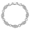 Sterling Silver Rhodium-plated Polished/Textured Bracelet - 4 Sterling Silver Rhodium-plated Polished/Textured Bracelet - 4