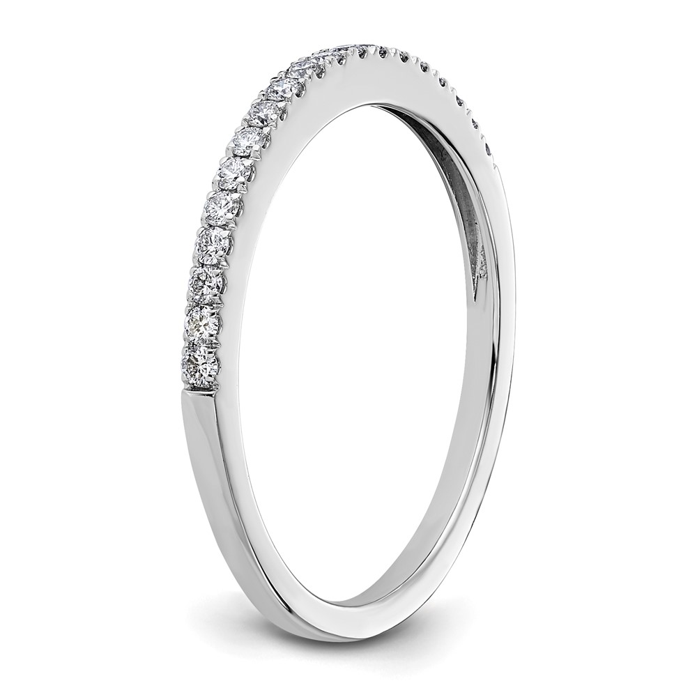 14k White Gold 1/5 carat Lab Grown Diamond VS/SI+ G+ Complete Wedding Band - 5