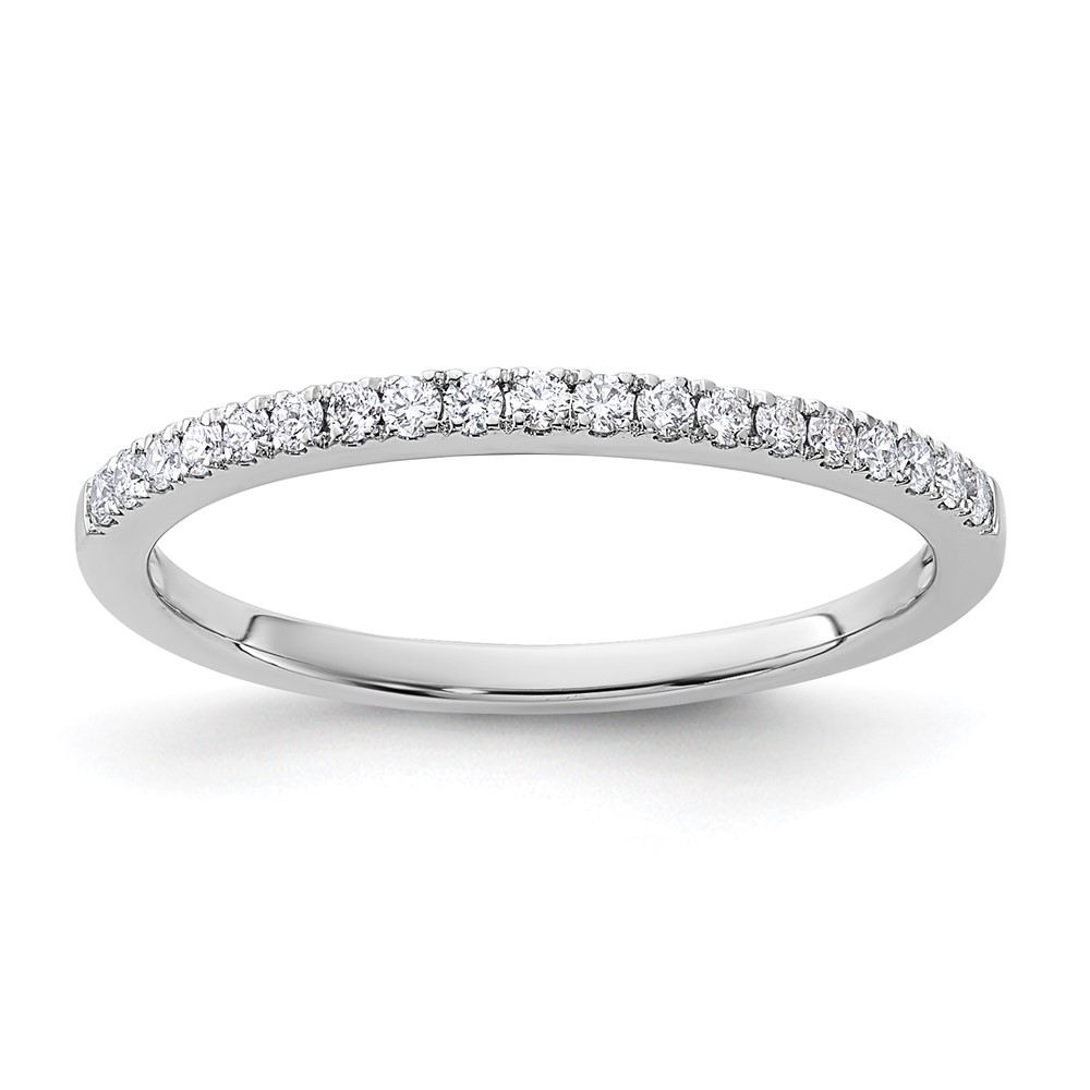 14k White Gold 1/5 carat Lab Grown Diamond VS/SI+ G+ Complete Wedding Band - 0