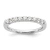 14k White Gold 1/2 carat Lab Grown Diamond VS/SI+ G+ Nine Stone Complete Fashion band - 0