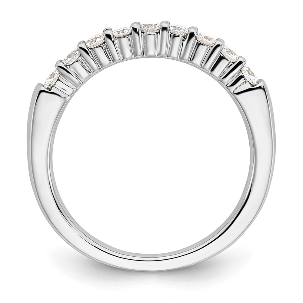 14k White Gold 1/2 carat Lab Grown Diamond VS/SI+ G+ Nine Stone Complete Fashion band - 1