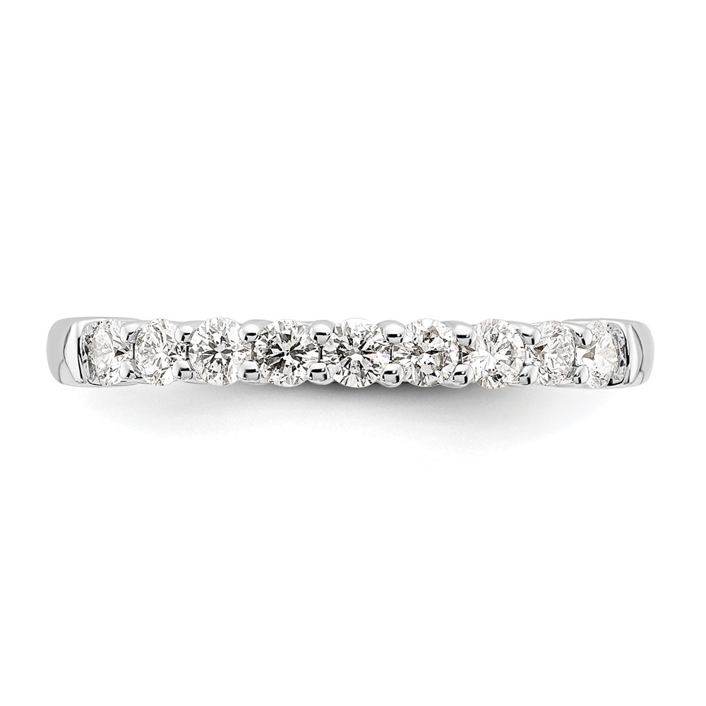 14k White Gold 1/2 carat Lab Grown Diamond VS/SI+ G+ Nine Stone Complete Fashion band - 2