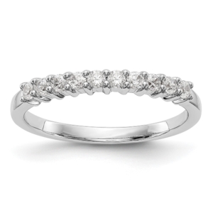 14k White Gold 1 carat Lab Grown Diamond VS/SI+ G+ Ten Stone Complete Fashion band - 0