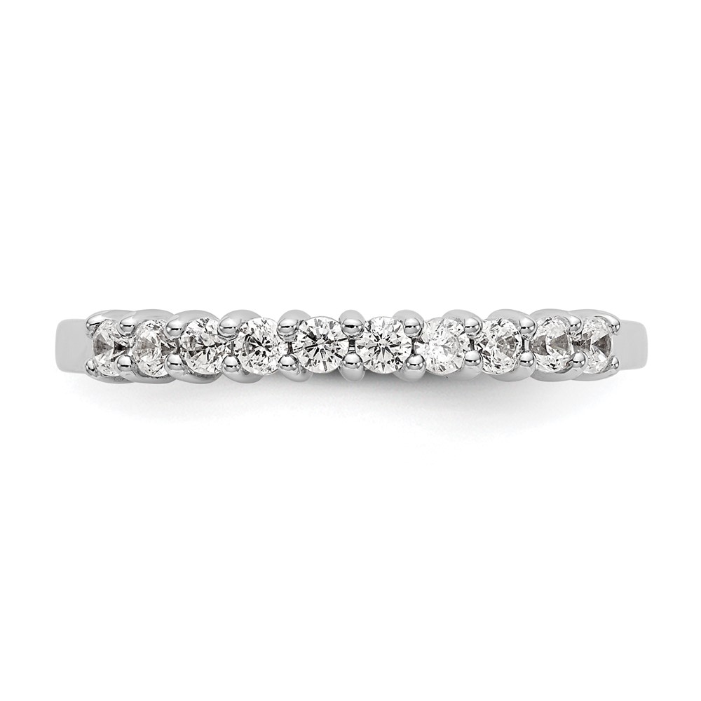 14k White Gold 1 carat Lab Grown Diamond VS/SI+ G+ Ten Stone Complete Fashion band - 4