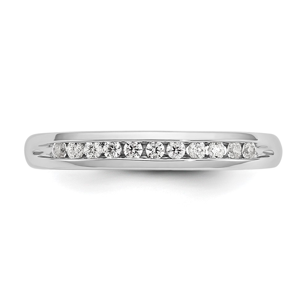 14K White Gold Lab Grown VS/SI FGH Dia 11-Stone Channel Band - 4