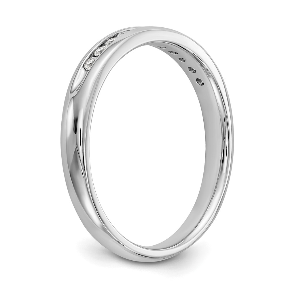 14K White Gold Lab Grown VS/SI FGH Dia 11-Stone Channel Band - 6