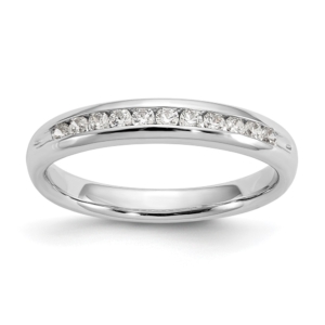 14k White Gold 1/4 carat Lab Grown Diamond VS/SI+ G+ Eleven Stone Complete Channel Set Band - 0