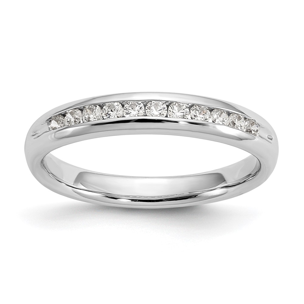 14k White Gold 1/4 carat Lab Grown Diamond VS/SI+ G+ Eleven Stone Complete Channel Set Band - 0
