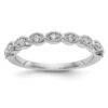 14k White Gold 1/10 carat Lab Grown Diamond VS/SI+ G+ Complete Fashion Band - 0