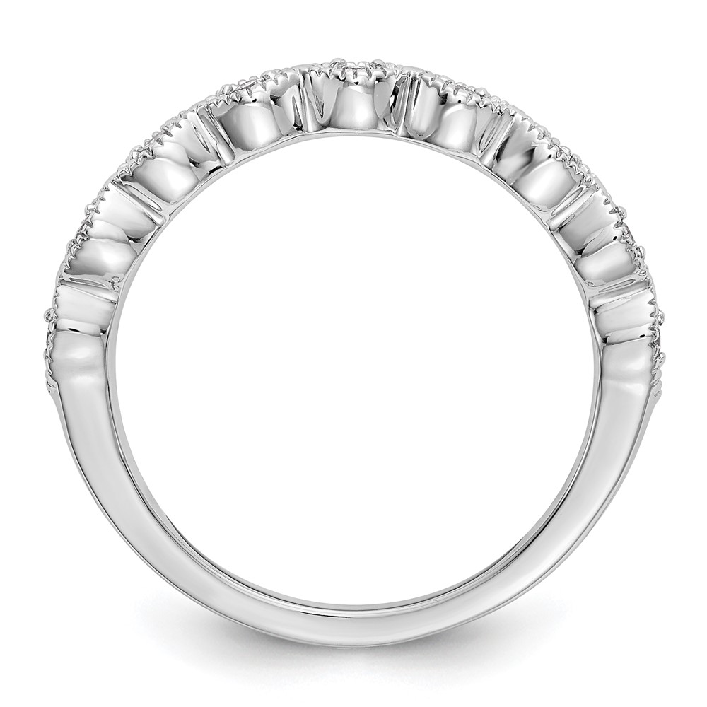 14k White Gold 1/10 carat Lab Grown Diamond VS/SI+ G+ Complete Fashion Band - 1