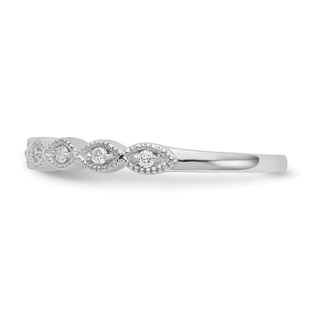 14k White Gold 1/10 carat Lab Grown Diamond VS/SI+ G+ Complete Fashion Band - 3
