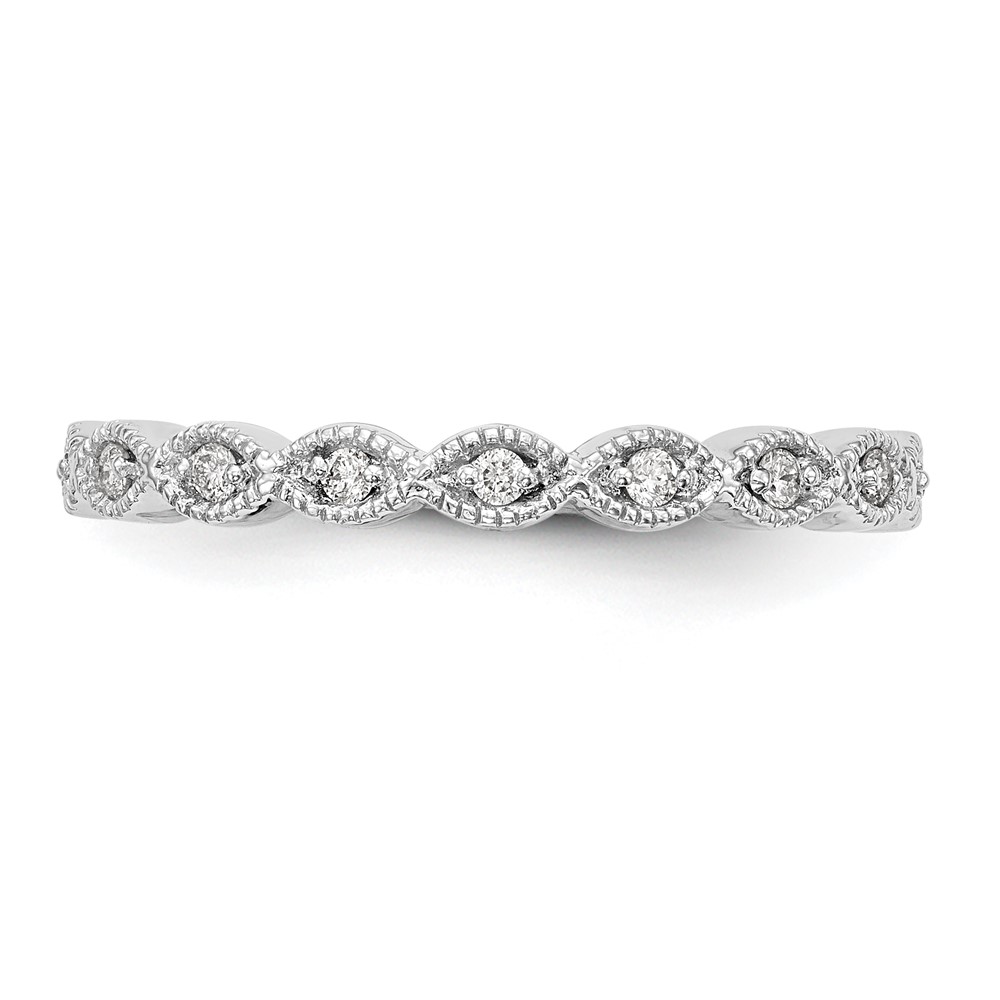 14k White Gold 1/10 carat Lab Grown Diamond VS/SI+ G+ Complete Fashion Band - 4