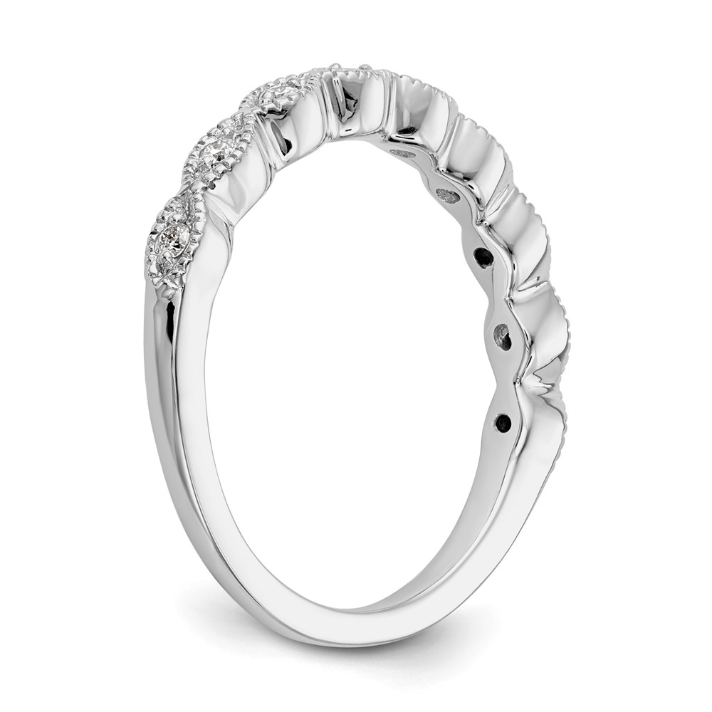 14k White Gold 1/10 carat Lab Grown Diamond VS/SI+ G+ Complete Fashion Band - 6