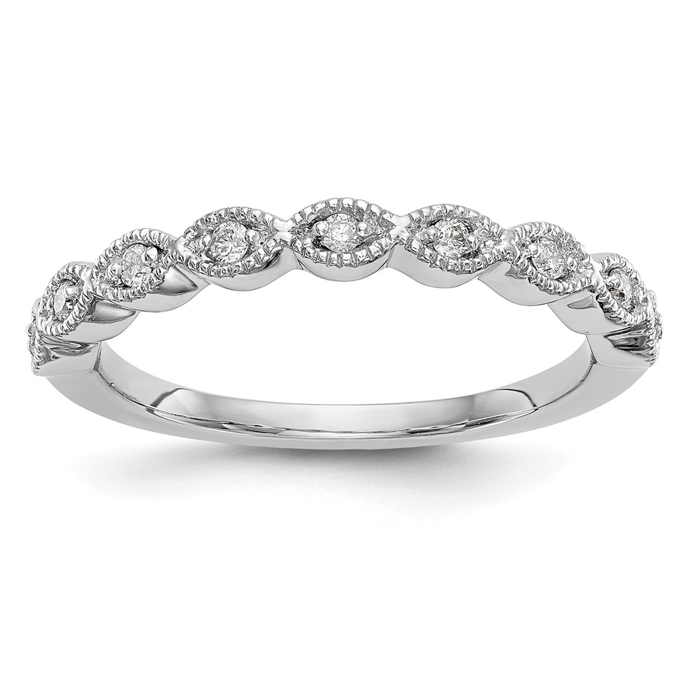 14k White Gold 1/10 carat Lab Grown Diamond VS/SI+ G+ Complete Fashion Band - 0