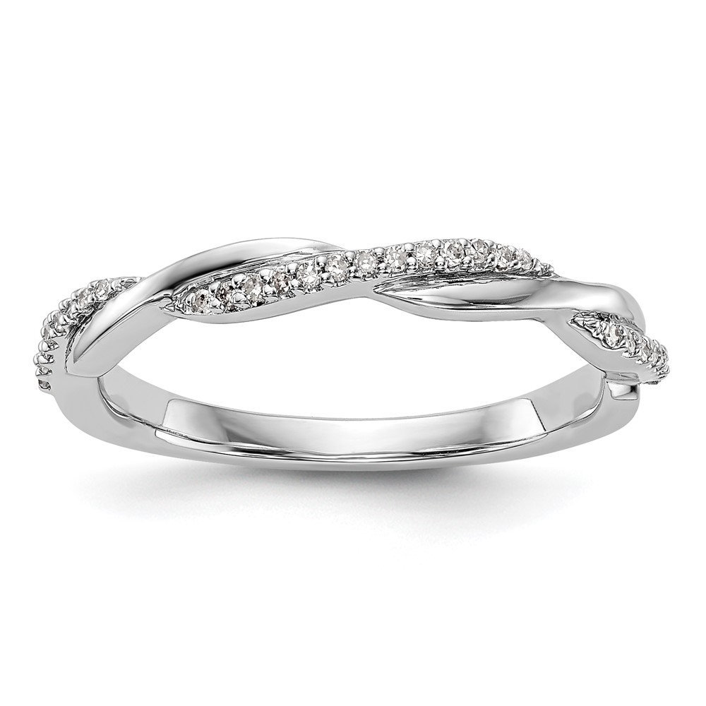 14k White Gold 1/8 carat Lab Grown Diamond VS/SI+ G+ Complete Twist Band - 0