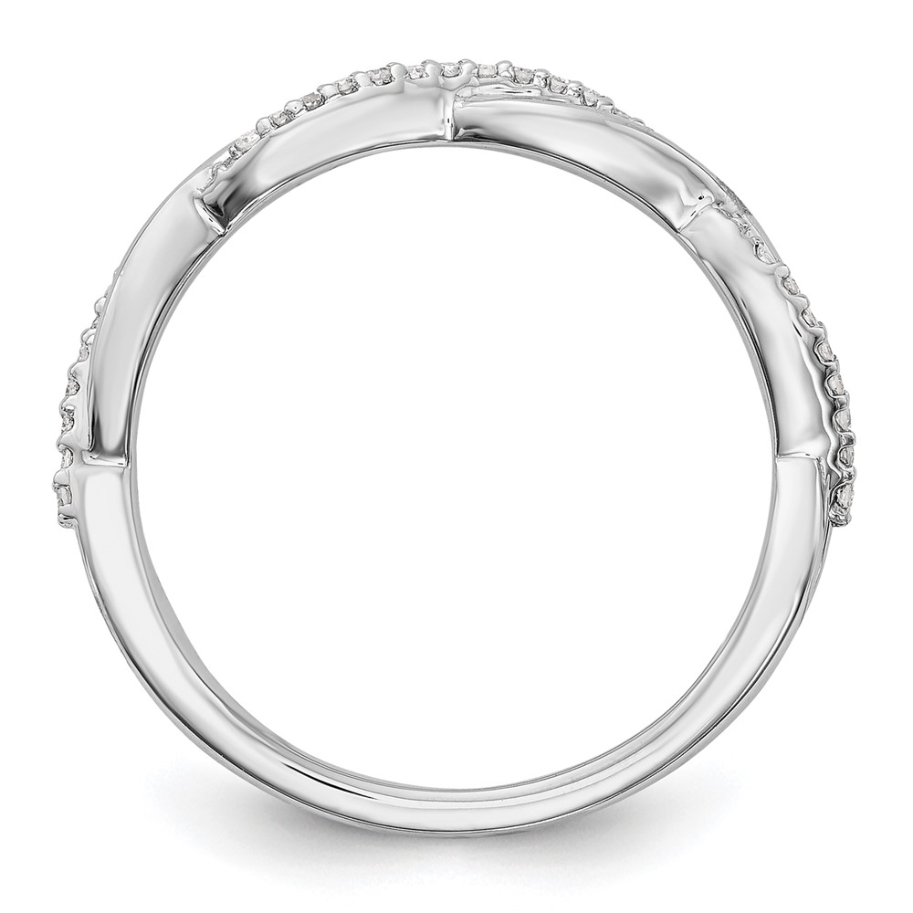 14k White Gold 1/8 carat Lab Grown Diamond VS/SI+ G+ Complete Twist Band - 1