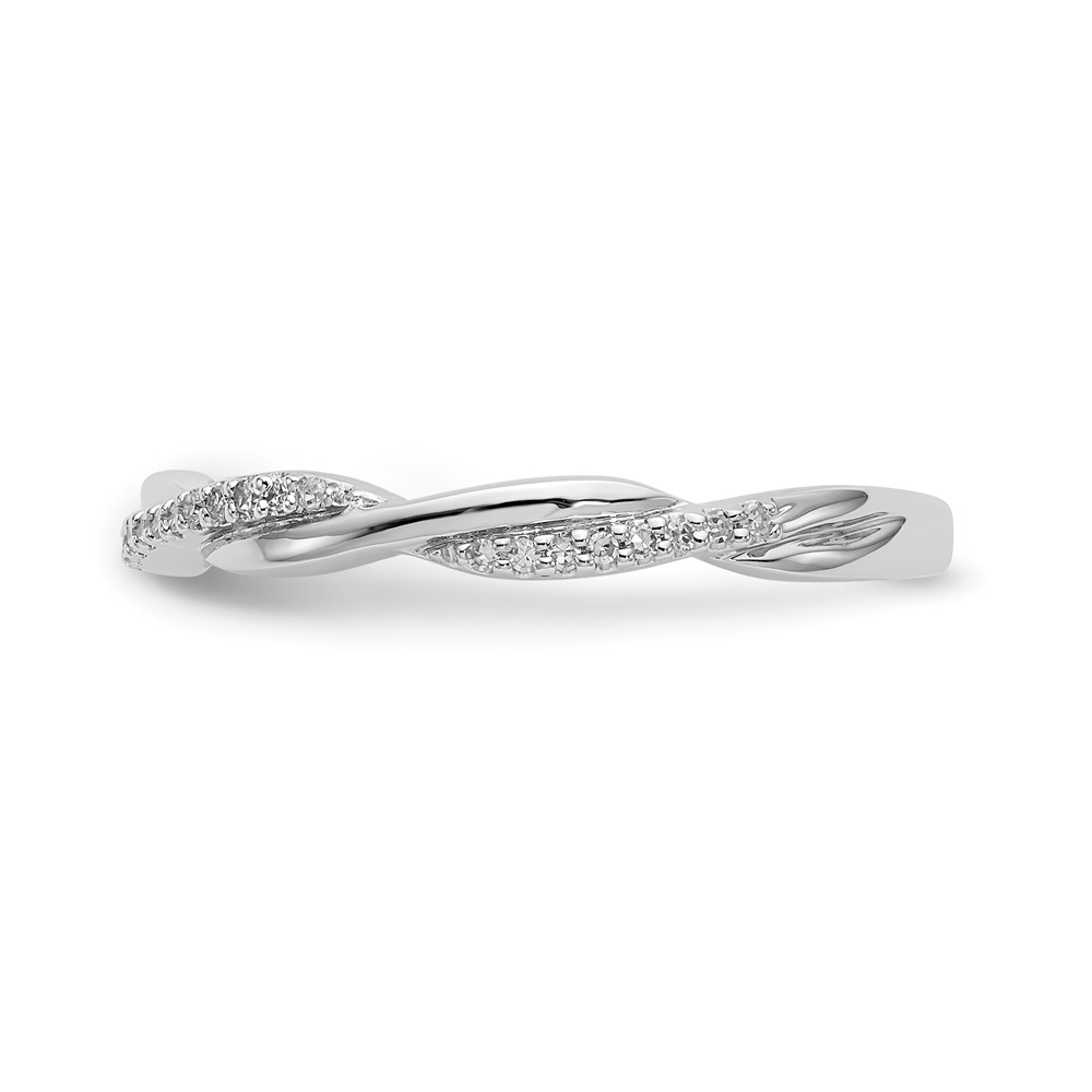 14k White Gold 1/8 carat Lab Grown Diamond VS/SI+ G+ Complete Twist Band - 2