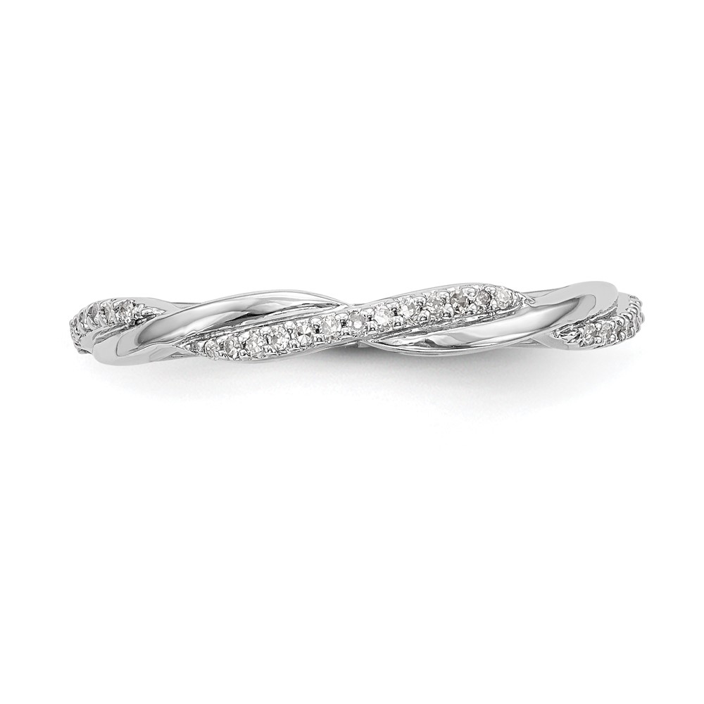 14k White Gold 1/8 carat Lab Grown Diamond VS/SI+ G+ Complete Twist Band - 3