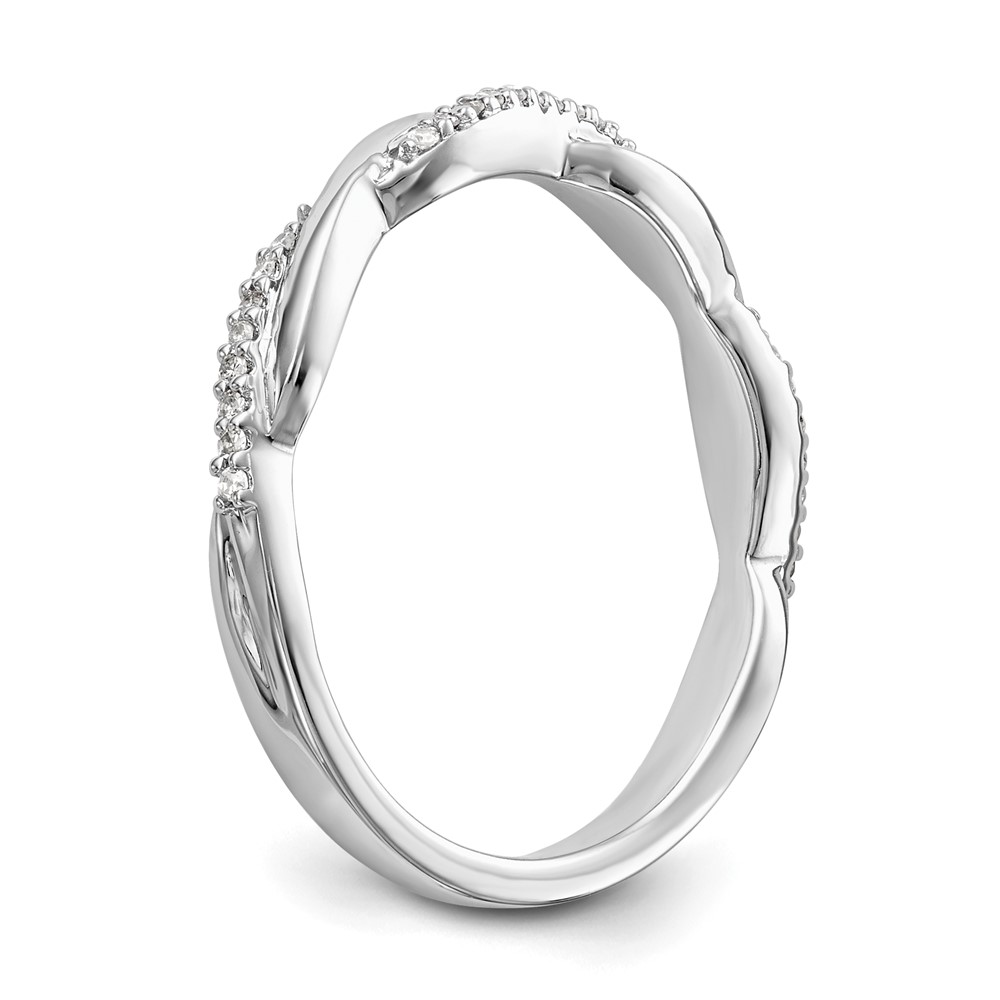 14k White Gold 1/8 carat Lab Grown Diamond VS/SI+ G+ Complete Twist Band - 5