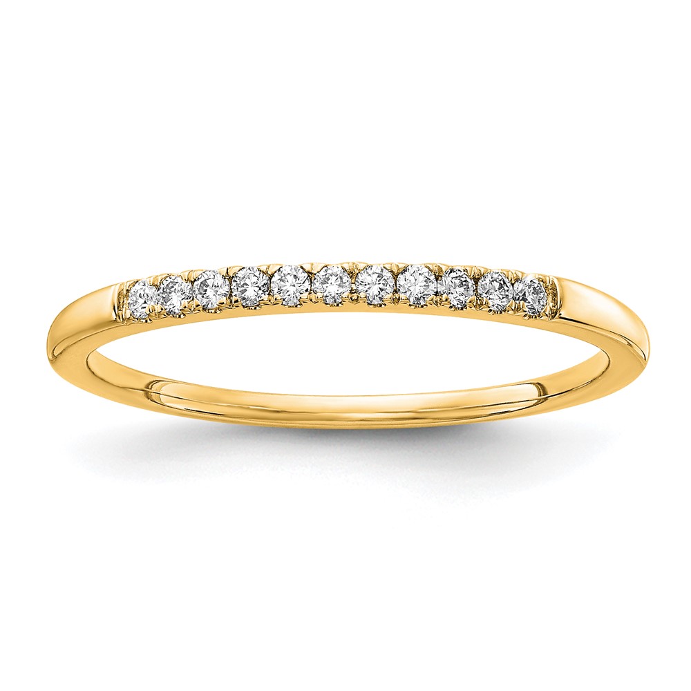 14k 1/10 carat Lab Grown Diamond VS/SI+ G+ Complete Wedding Band - 0