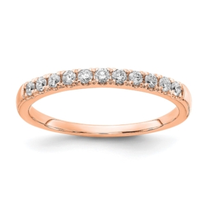 14k Rose Gold 1/5 carat Lab Grown Diamond VS/SI+ G+ Complete Wedding Band - 0