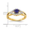 14k 1/10 carat Lab Grown Diamond VS/SI+ G+ and Lab Created Blue Sapphire Complete Ring - 4