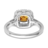 14k White Gold 1/4 carat Lab Grown Diamond VS/SI+ G+ November Birthstone Citrine Halo Ring - 4