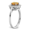14k White Gold 1/4 carat Lab Grown Diamond VS/SI+ G+ November Birthstone Citrine Halo Ring - 5
