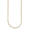 14K Two-Tone Fancy Oval Link and Mirror Bead 18 inch Necklace - 1