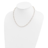 14K Two-Tone Fancy Oval Link and Mirror Bead 18 inch Necklace - 3