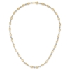 14K Two-Tone Fancy Oval Link and Mirror Bead 18 inch Necklace - 4