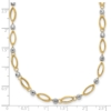 14K Two-Tone Fancy Oval Link and Mirror Bead 18 inch Necklace - 2