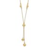 14k Polished Diamond-cut Puffed Hearts 16 inch Lariat Necklace Plus 2 inch Extender - 0