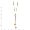 14k Polished Diamond-cut Puffed Hearts 16 inch Lariat Necklace Plus 2 inch Extender - 2