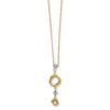 14k Two-tone Polished Love Knots with Diamond-cut Beads 18 inch Necklace - 1
